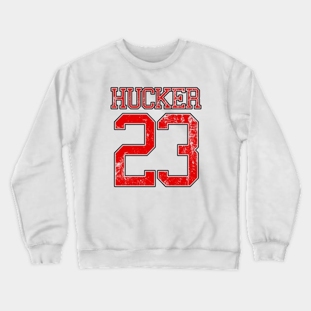 HUCKER Twenty Three Red Crewneck Sweatshirt by Hucker Apparel